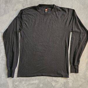 Hanes Men's Xtemp Black Long Sleeve Tee Small